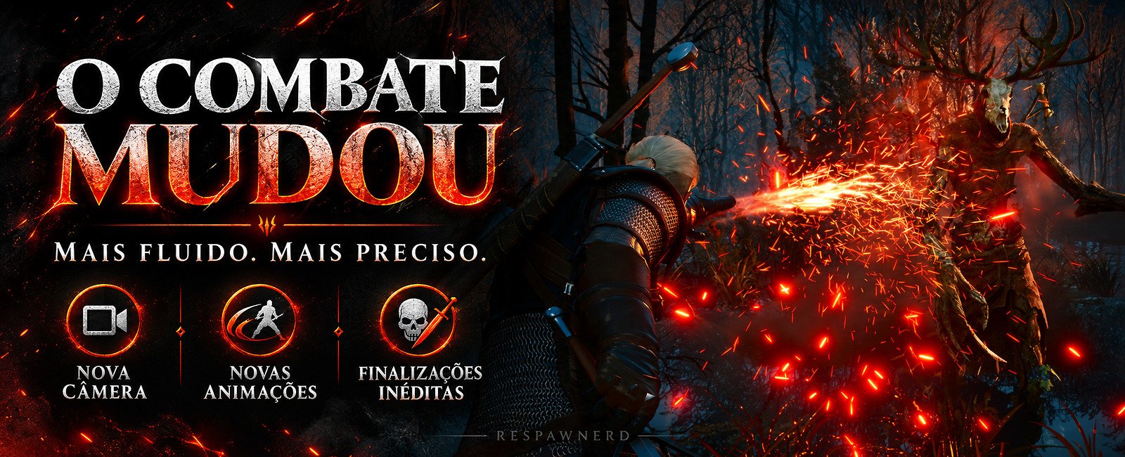 The Witcher 3 Remastered combate reformulado com nova câmera e animações
