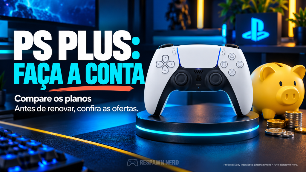 Controle de PS5 e economia na assinatura PS Plus